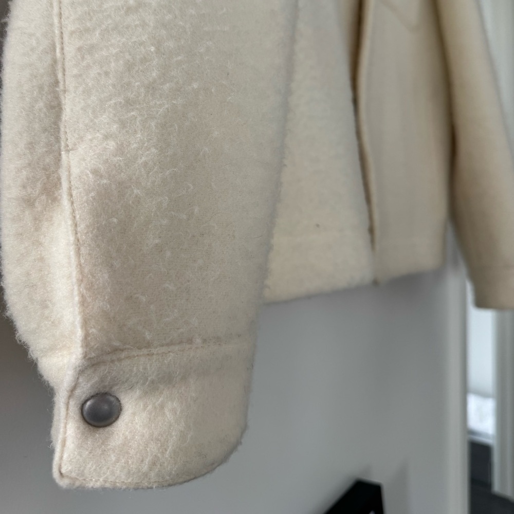 All Saints Off-White Minard Wool Shirt Jacket Med - Picture 7 of 8